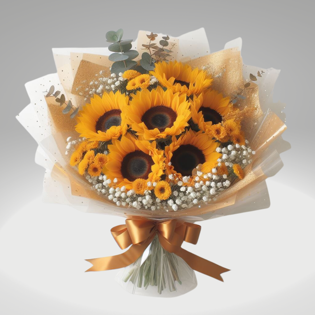 ¨Conquista¨ Bouquet de girasoles y Pompones