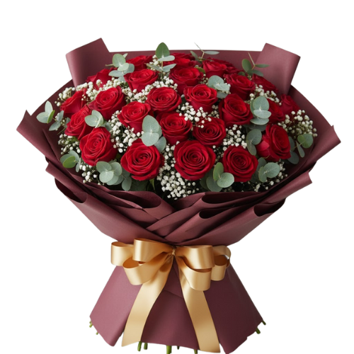 Ramo grande de rosas rojas entregado en una cena romántica, detalle protagonista en Bogotá