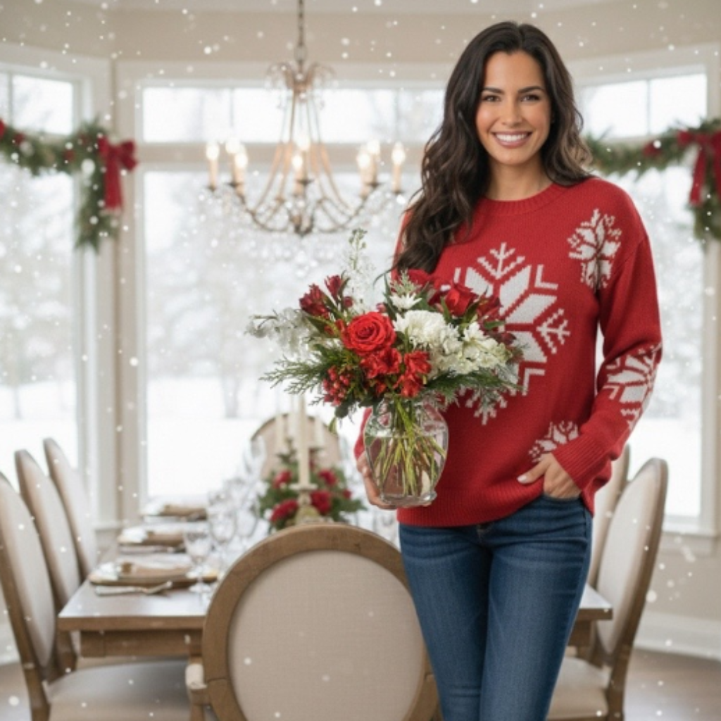 Navidad Fiore - Flores + Suéter navideño