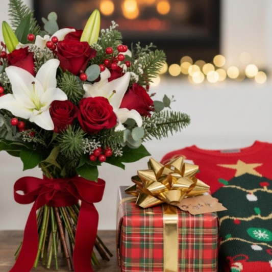 Navidad Fiore - Flores + Suéter navideño