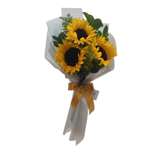 Bouquet de 3 girasoles frescos en Bogotá con entrega a domicilio