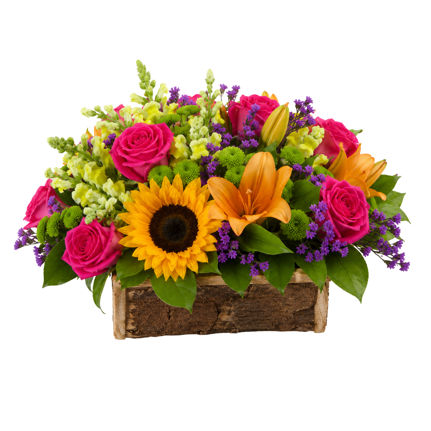 Aroma del Paraíso | Arreglo Floral con Girasol, Rosas y Lirios