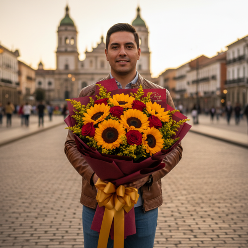 bouquet-girasoles-rosas-rojas-fiore-bogota