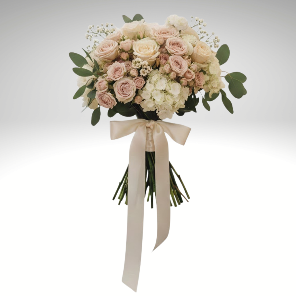 Bouquet de novia para ceremonia civil, estilo limpio y sofisticado en ambiente íntimo en Bogotá