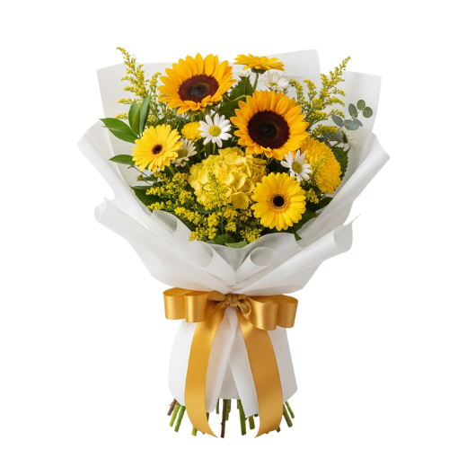 Bouquet de girasoles y flores amarillas en Bogotá con entrega a domicilio