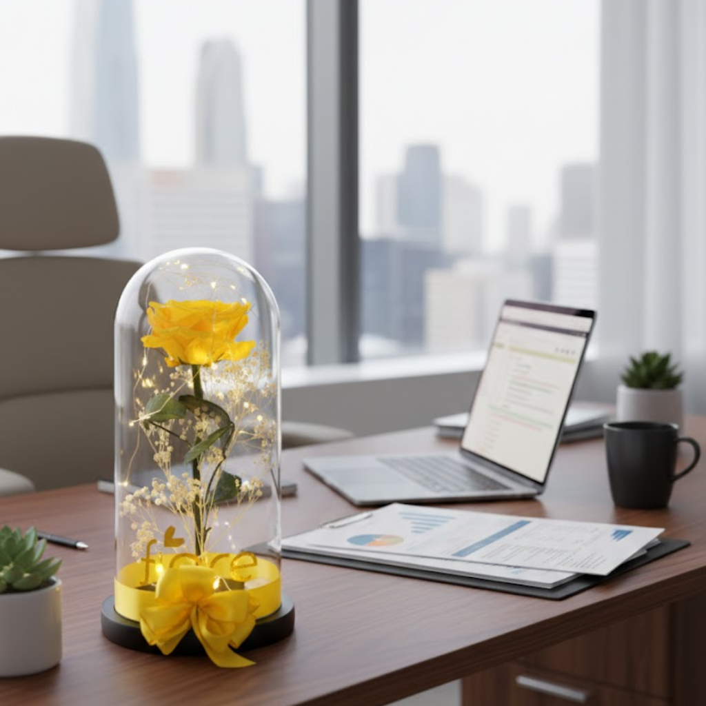 Rosa Preservada en Cúpula