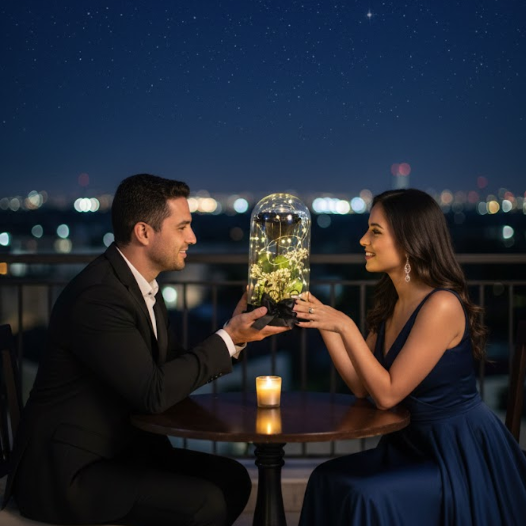 Rosa Preservada en Cúpula